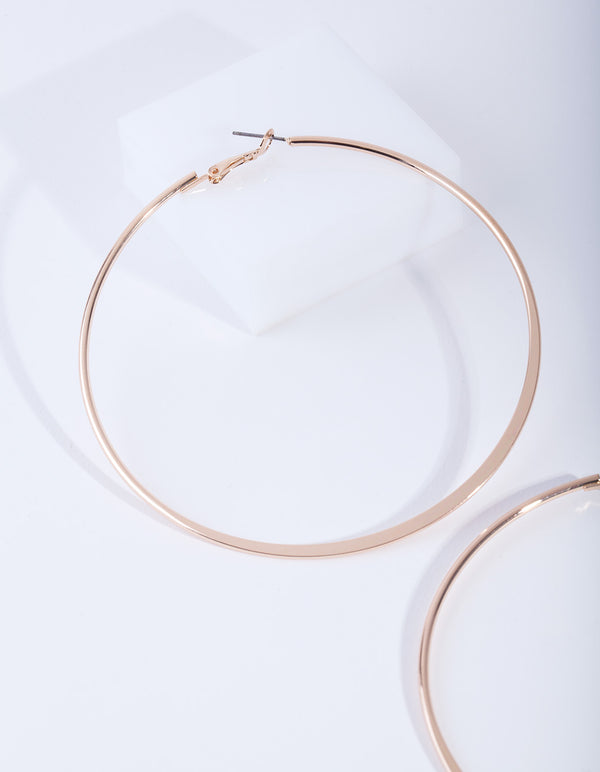 Gold Flat Edge Hoop 9cm Earring Pack