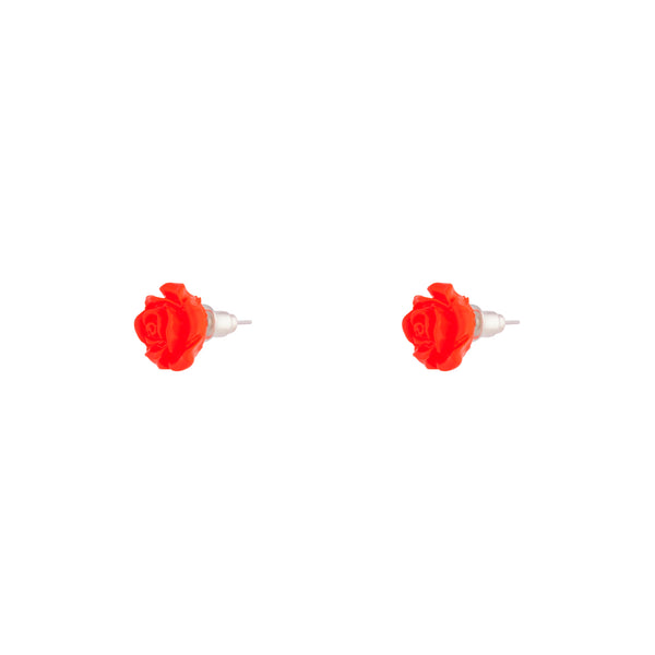 Acrylic Pop Orange Rose Stud
