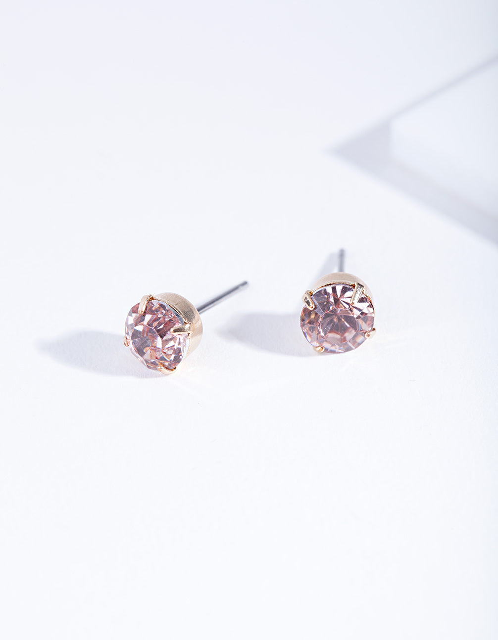 Pink Claw Diamante Stud Earrings