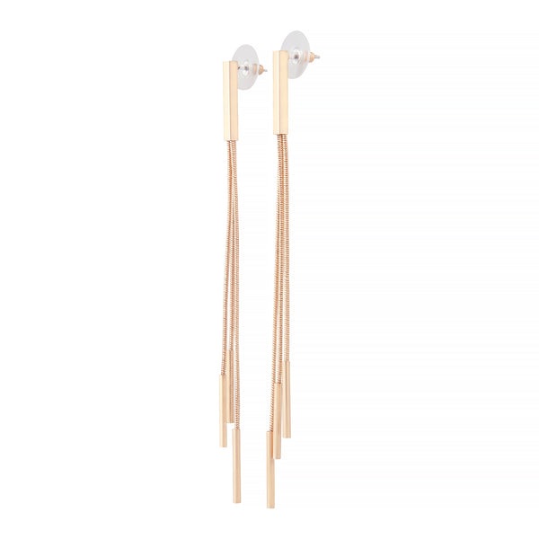 Gold Trio Snake Chain Drop Earrings