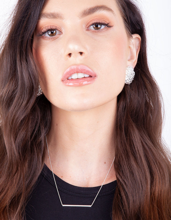 Sterling Silver Clean Bar Necklace