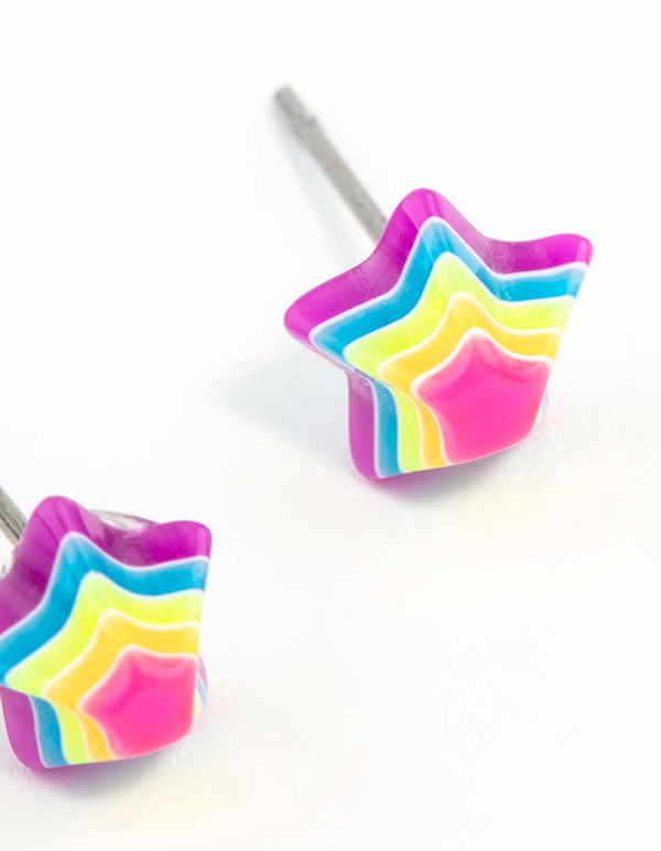 Rainbow Mini Star Stud Earrings