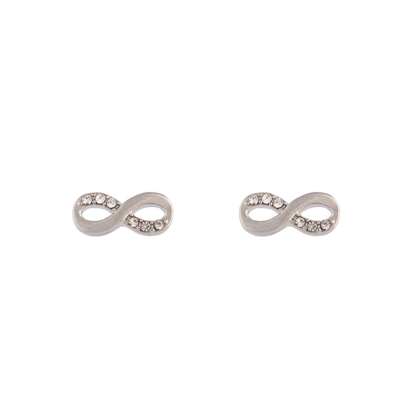 Silver Infinity Diamante Earrings
