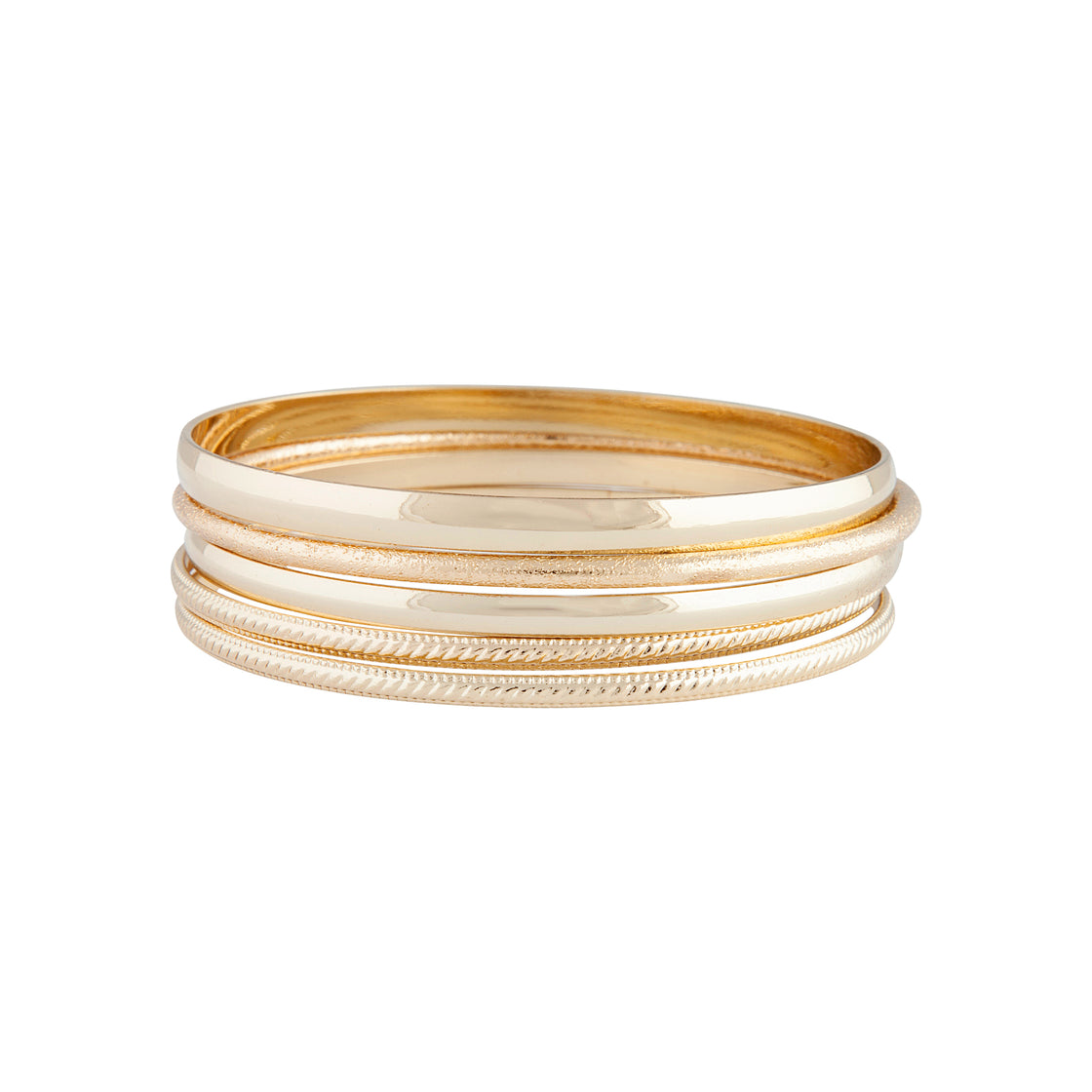 Gold Texture Metal Bangle Pack