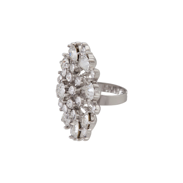 SILVER BLING OVERSIZED STARBURST RING