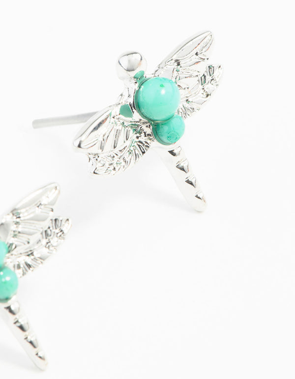 Silver Bohemian Dragonfly Earrings