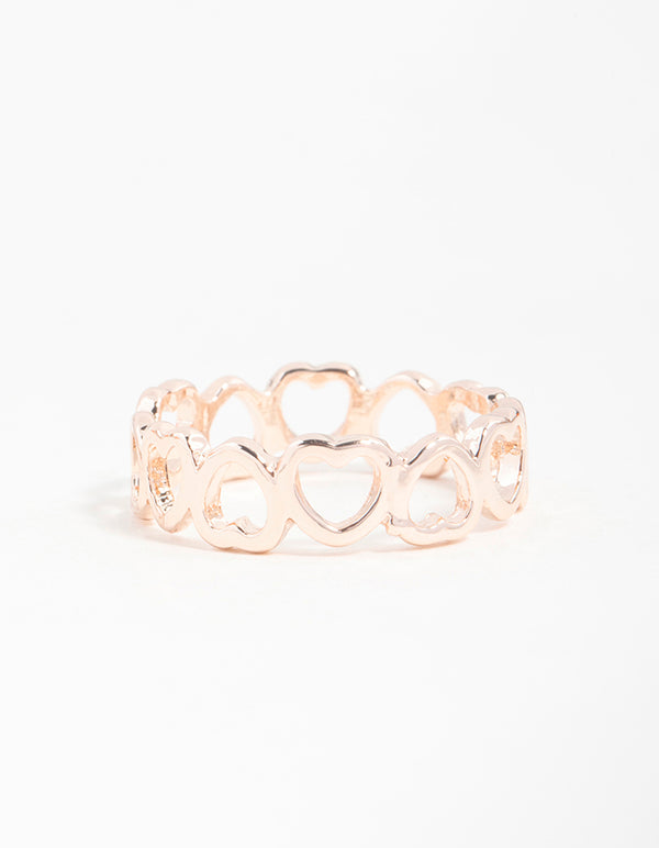 Rose Gold Heart Band Ring