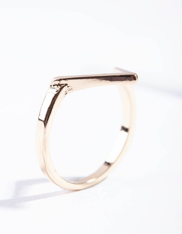 Gold Plain Arrow Ring