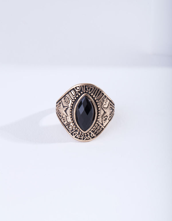 Antique Gold Star Jewel Ring