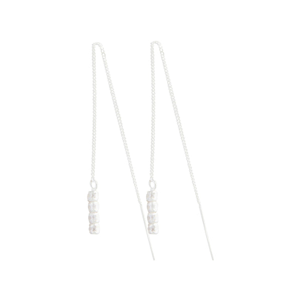 Sterling Silver Diamante Thread Earrings