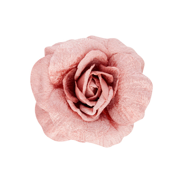 Light Pink Velvet Rose Clip