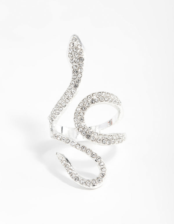 Diamante Swirl Snake Ring