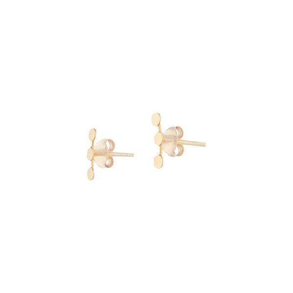 Gold Plated Sterling Silver Triple Dot Stud Earrings