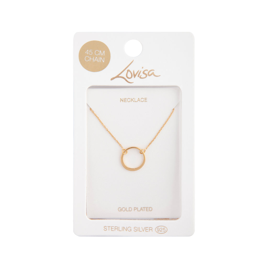 Gold Plated Sterling Silver Open Circle Pendant Necklace Lovisa