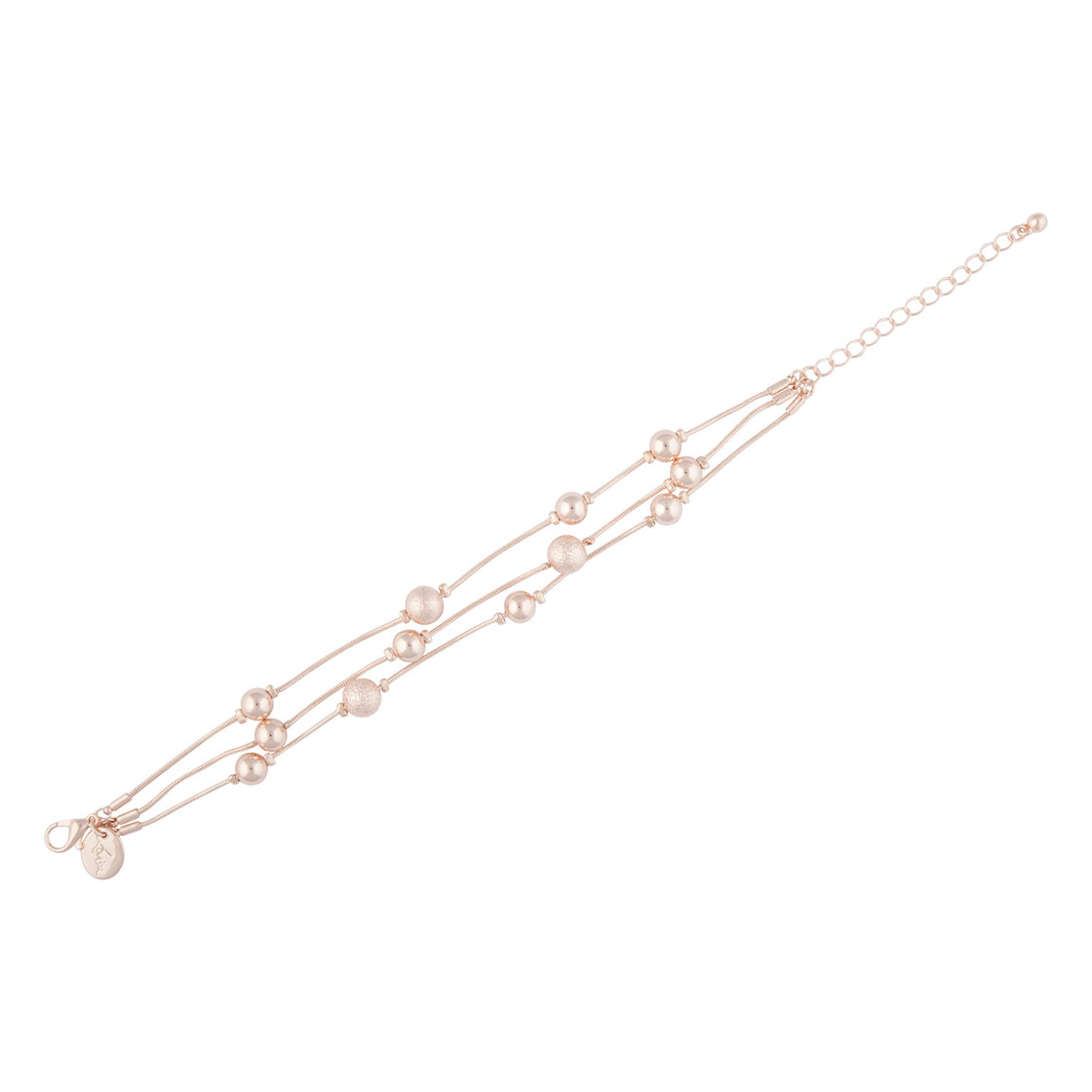 Gold Multi Texture Bead Station Bracelet