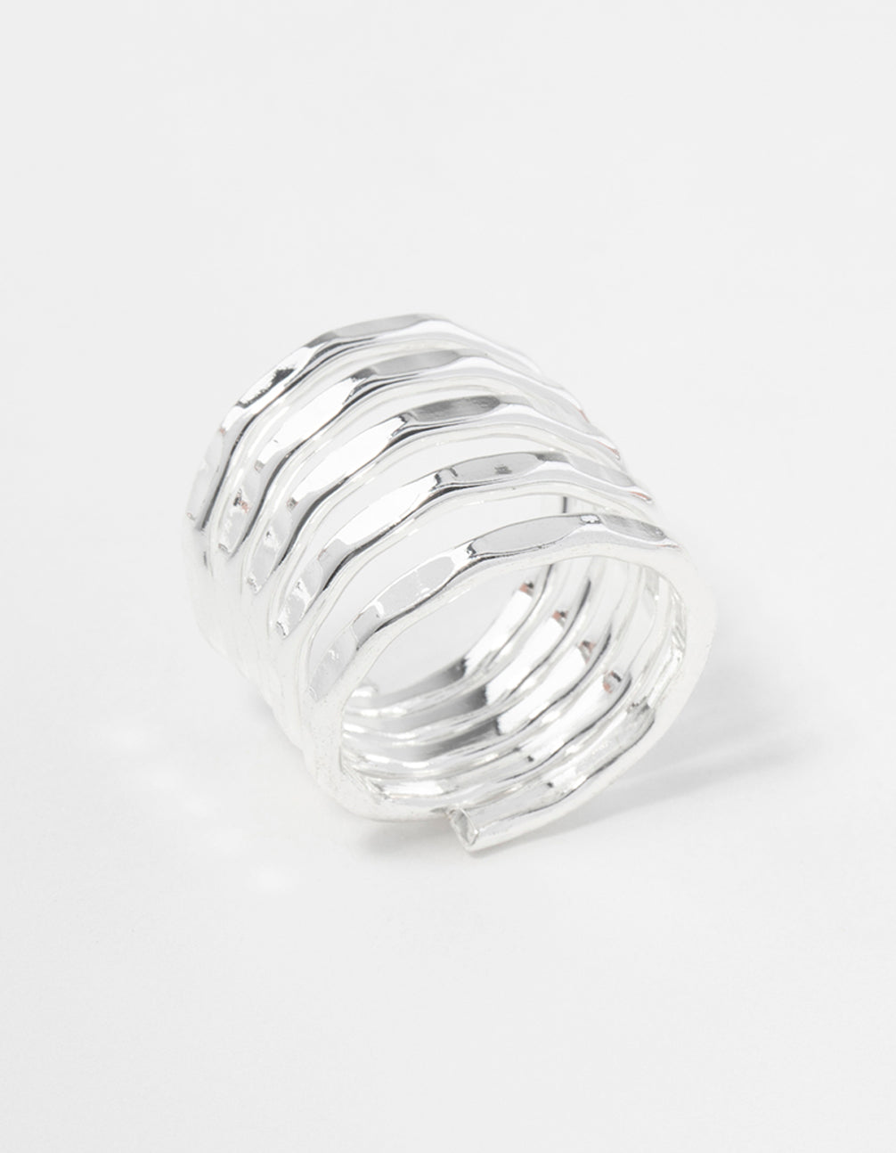 Silver Hammered Wrap Ring