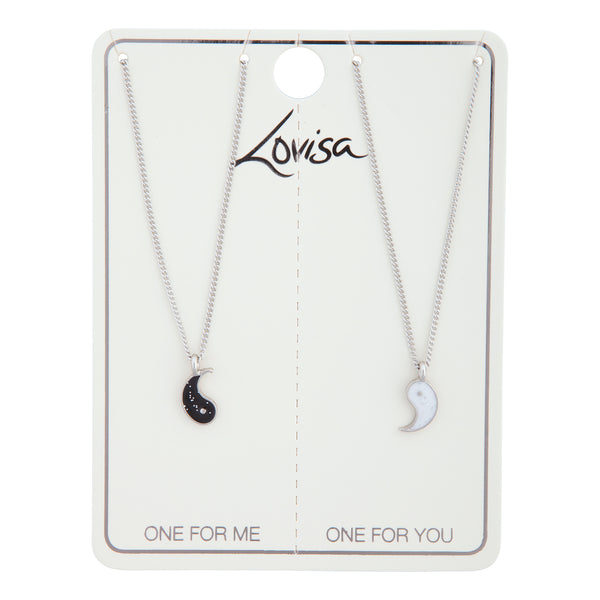 Tear & Share Silver Yin Yang Necklace Pack