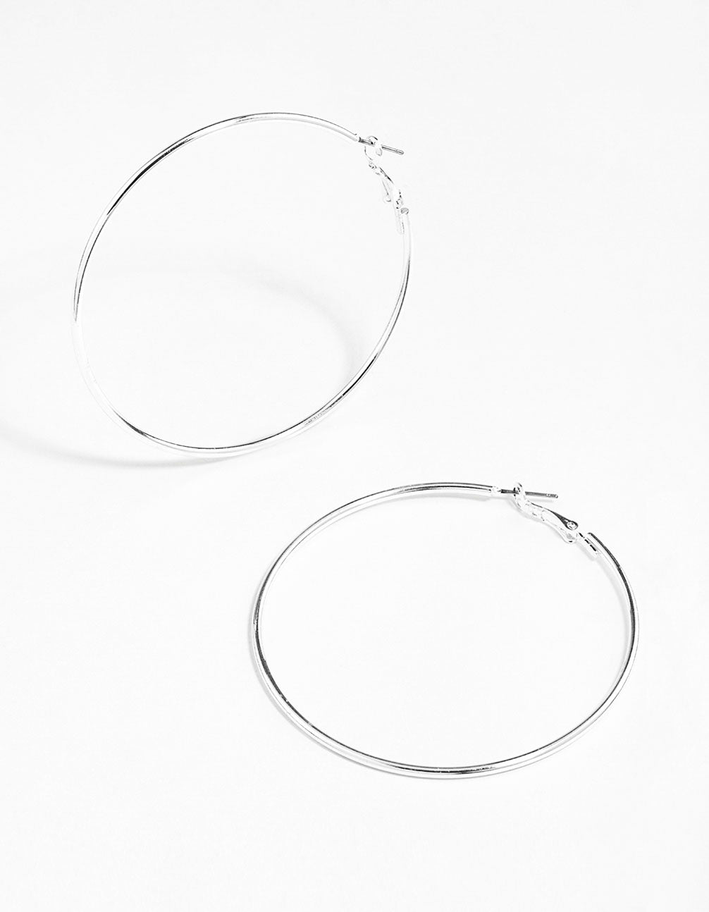 Silver Classic Medium Hoop Earrings