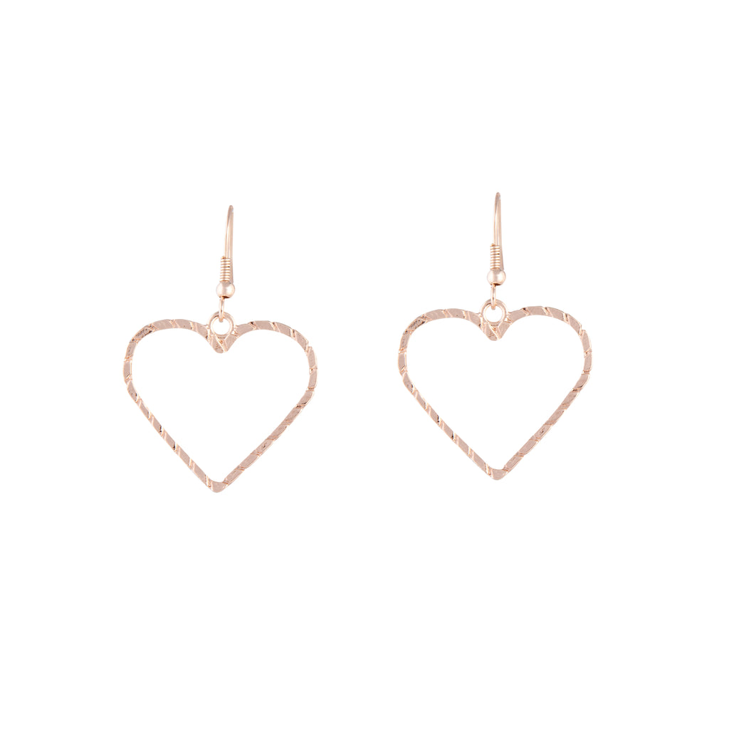 Rose Gold Rope Look Heart Drop Earring Lovisa - Main Image