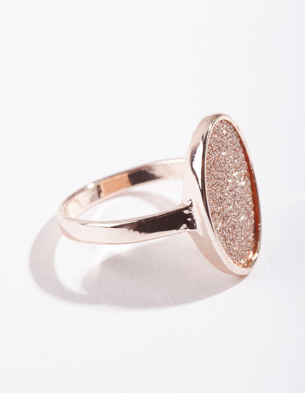 Rose Gold Oval Glitter Paper Ring