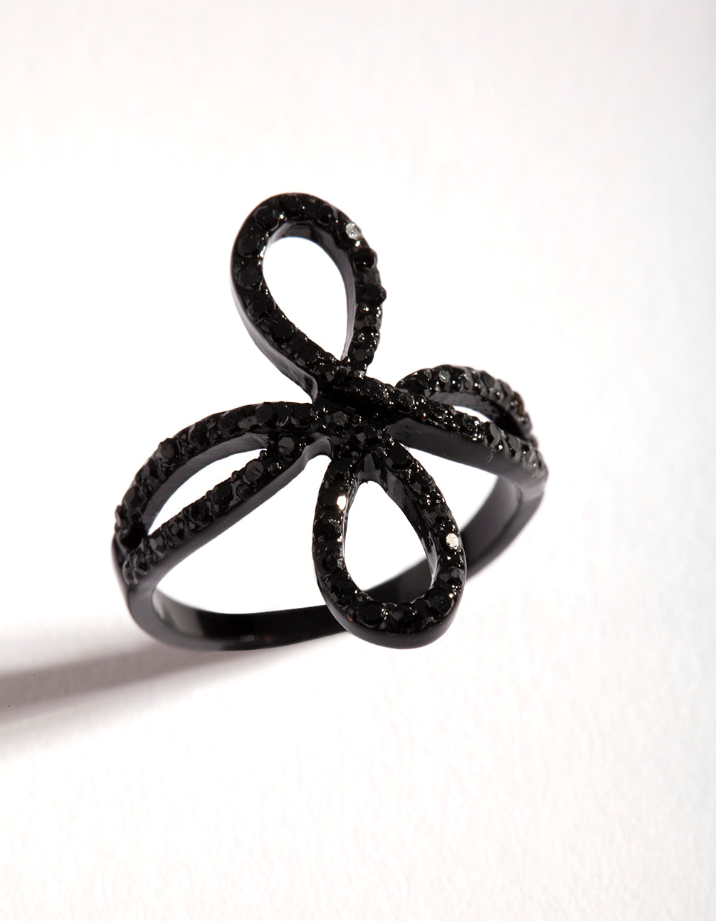 Coated Metal Diamante Loop Ring