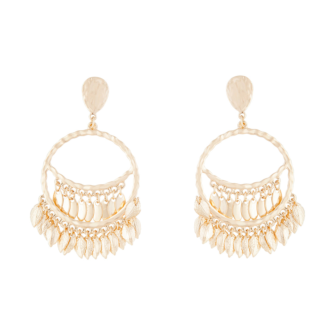 Golden Double Layer Jingle Earrings