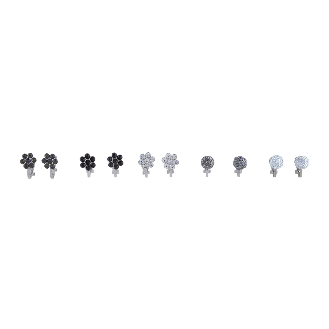 Mixed Metal Fireball Flower Clip On Earring 5-Pack