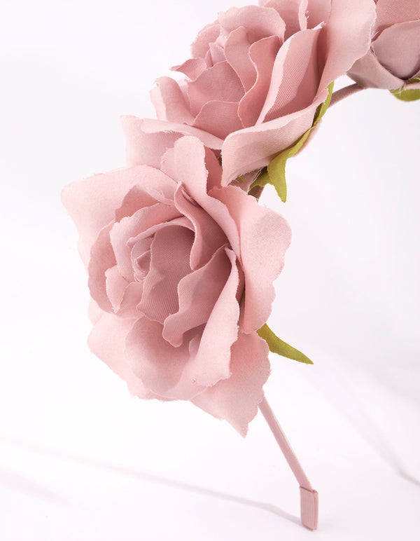 Pink Rose Headband