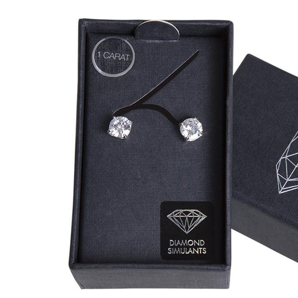1Ct Round Crystal Stud