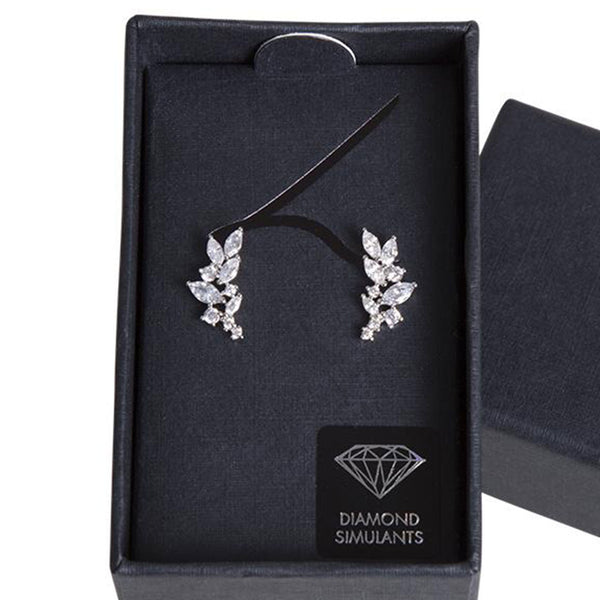 Flower Navette Crystal Stud