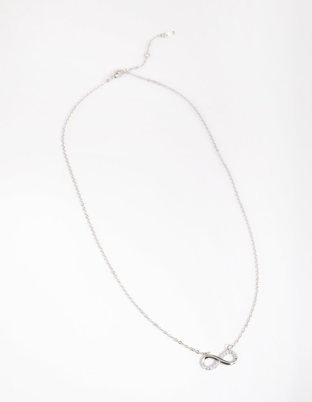 Silver Crystal Infinity Pendant Necklace