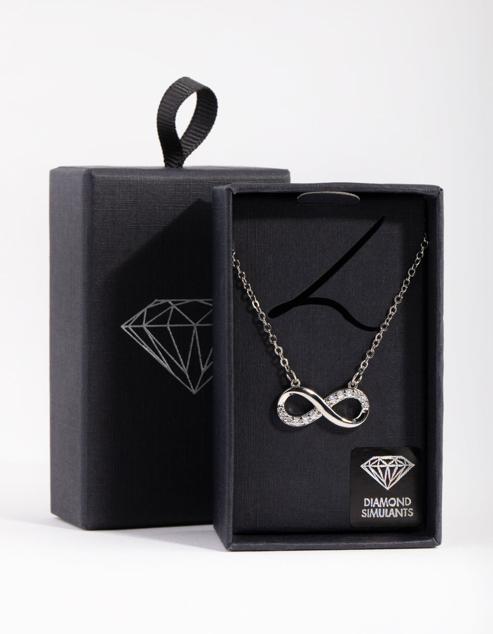 Silver Crystal Infinity Pendant Necklace