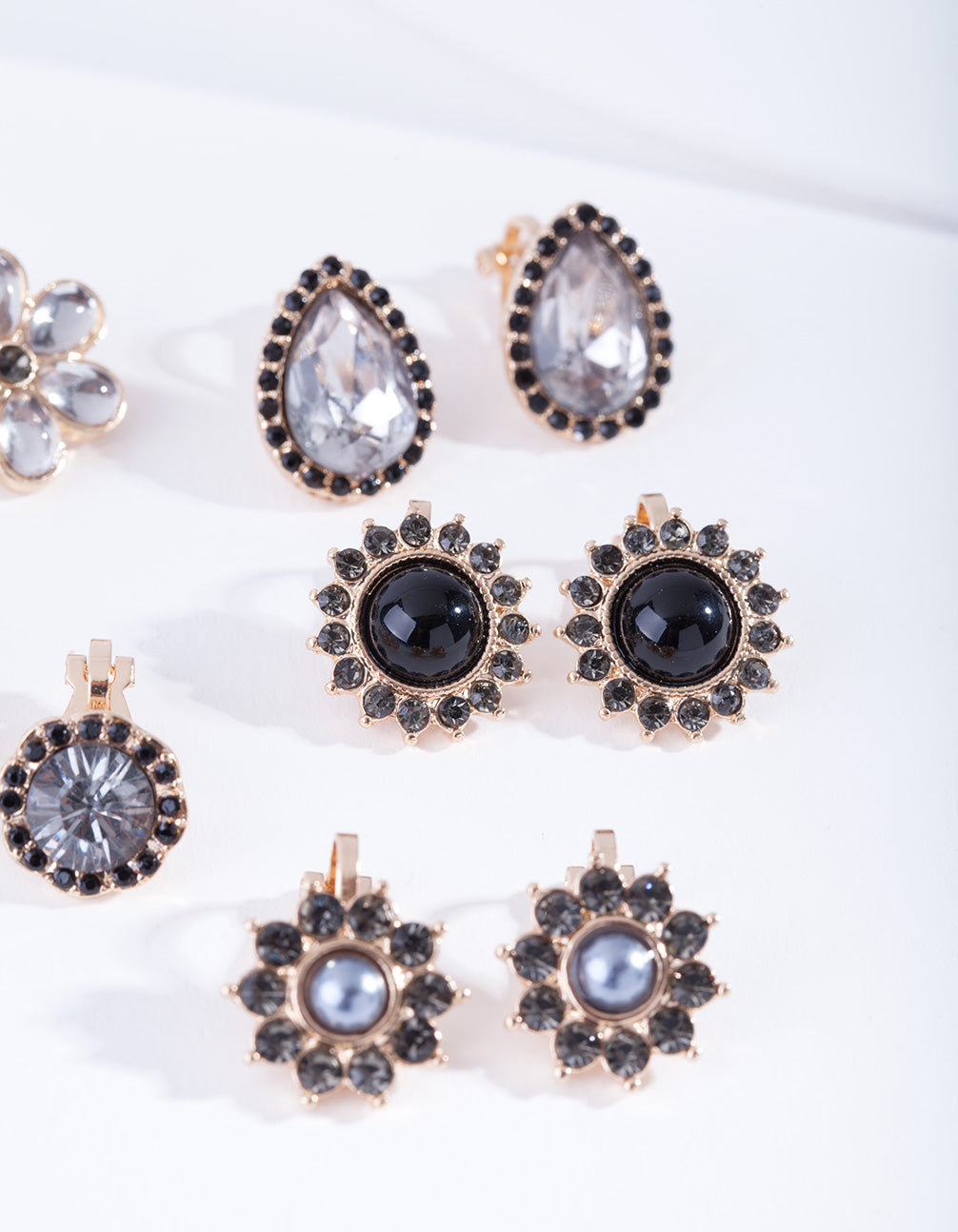 A Gold Tone Clip On Earring 5-Pack