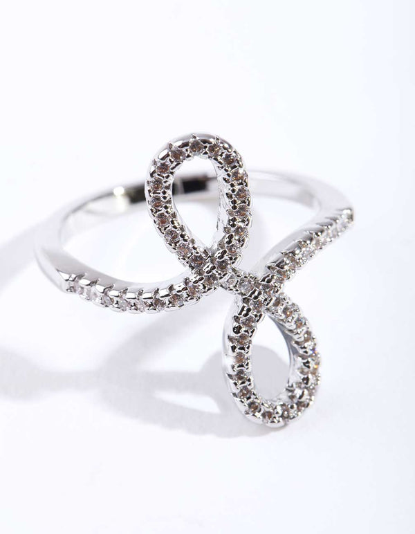 Silver Cubic Zirconia Looped Ring