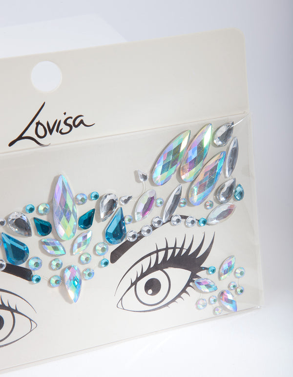 Blue Mermaid Face Jewels