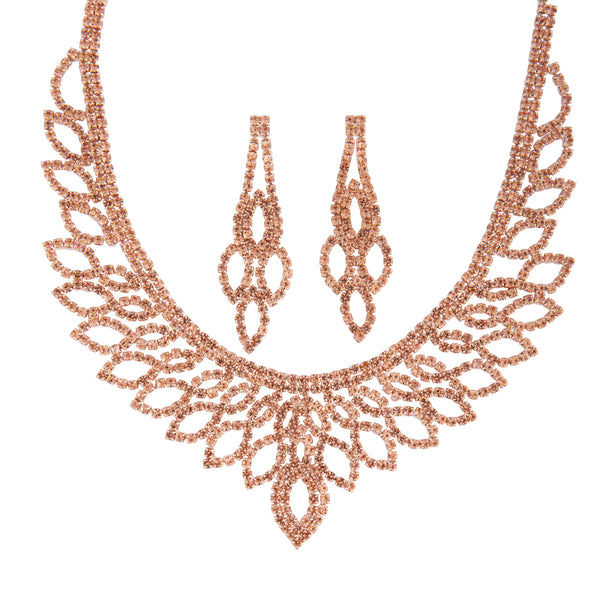 Rose Gold Decorative Cup Chain Diamante Set