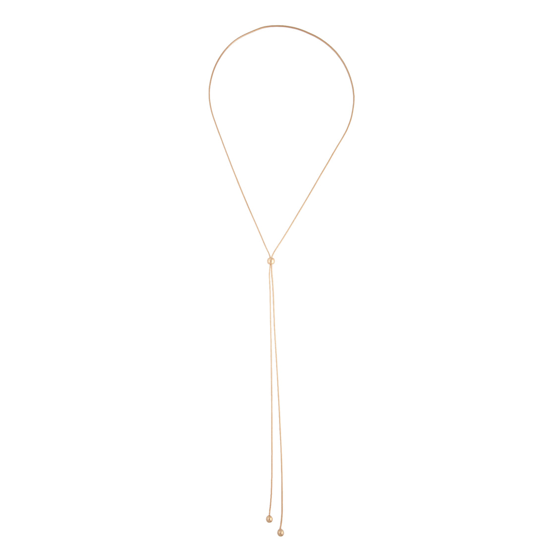 Gold Lariat Ball Necklace