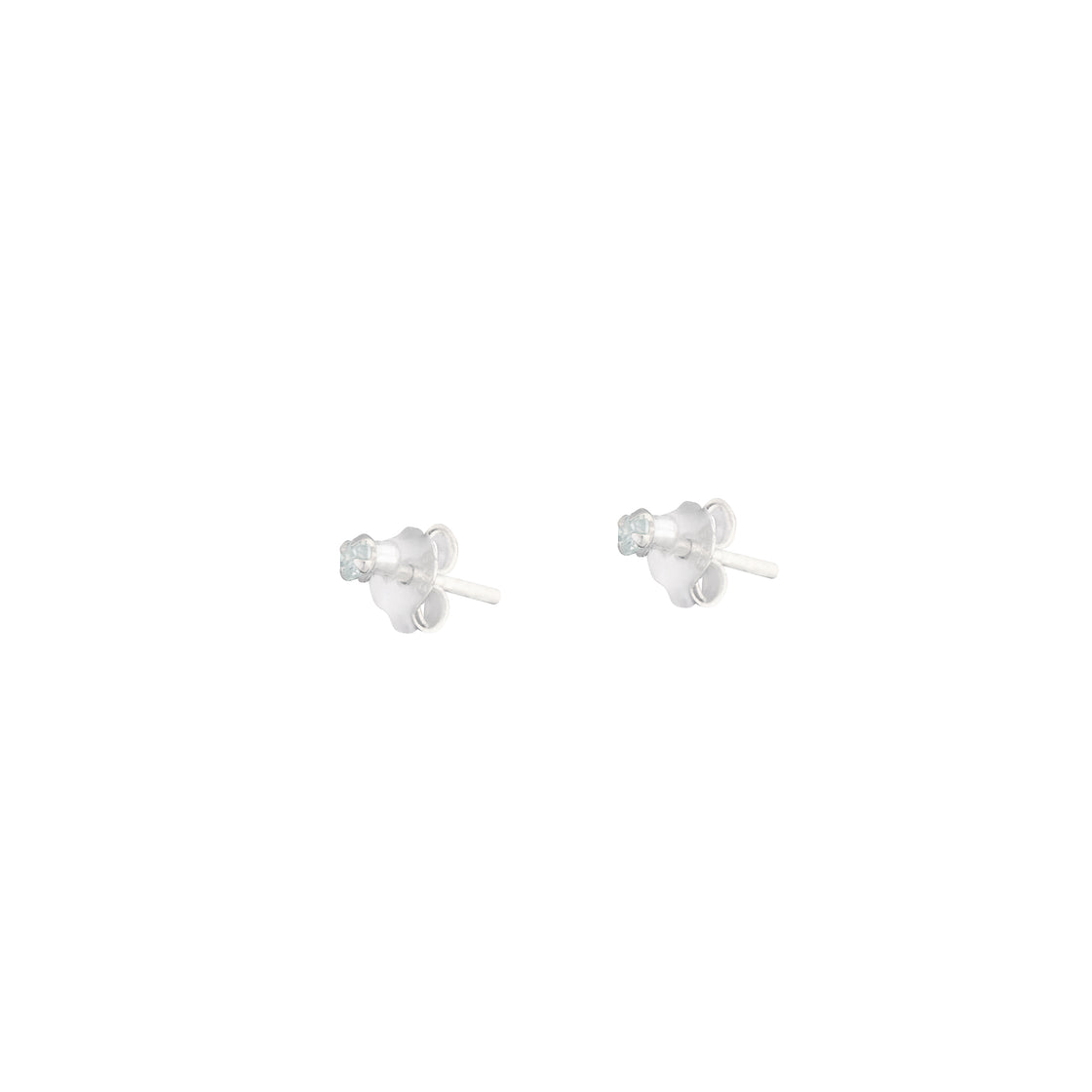 Sterling Silver Cubic Zirconia Micro Stud Earrings