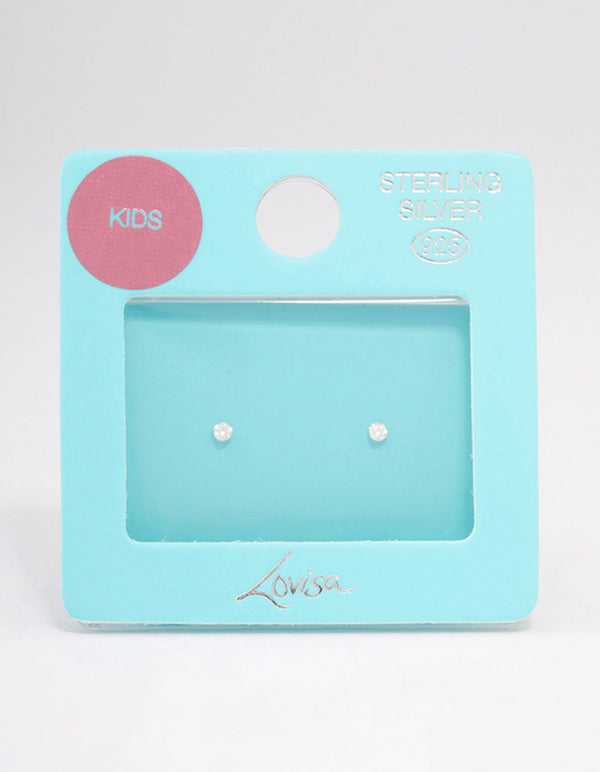 Sterling Silver Cubic Zirconia Micro Stud Earrings