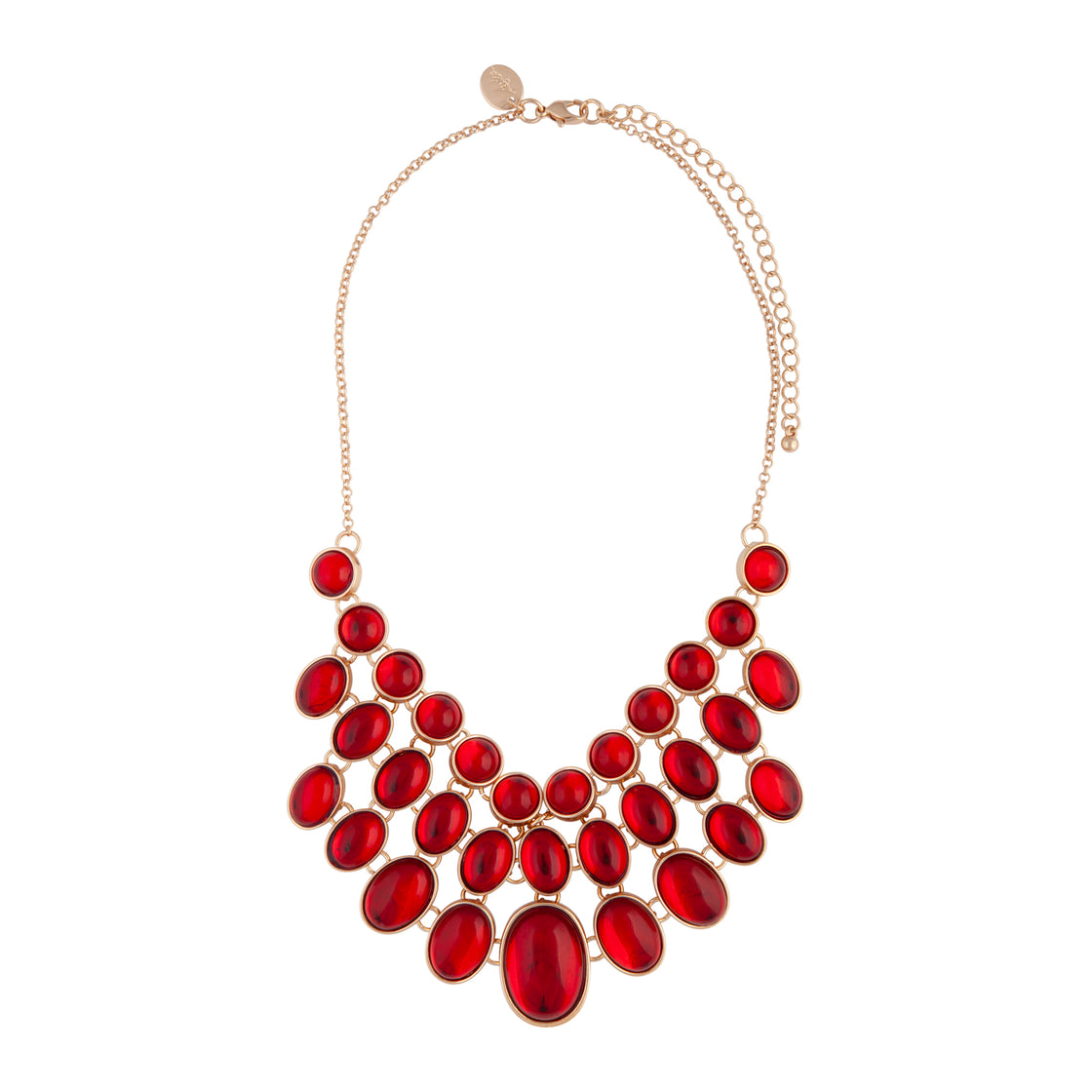 Red Gold Shining Red Bead Necklace