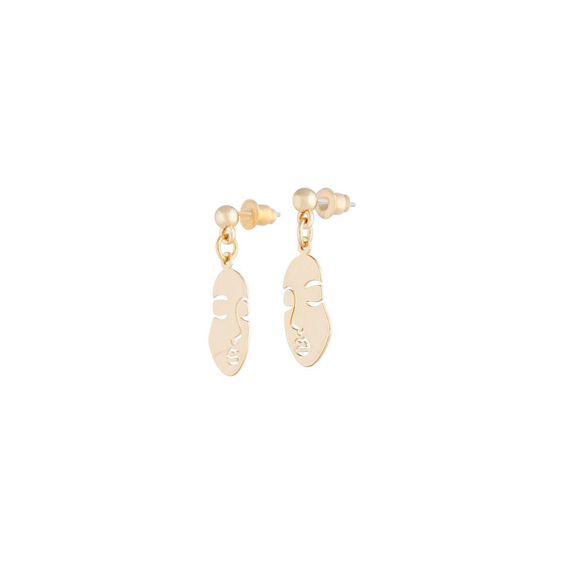 Mini Gold Face Drop Earrings