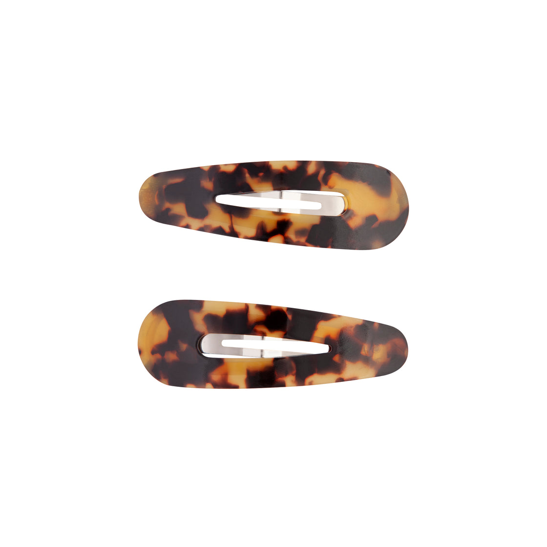 Acrylic Large Tortoiseshell Snap Clip Duo