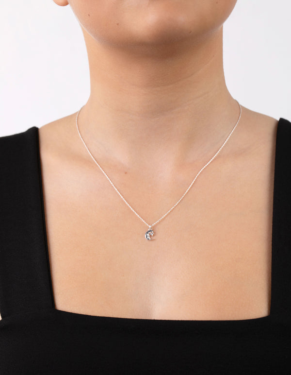 Sterling Silver Mini Moon Necklace