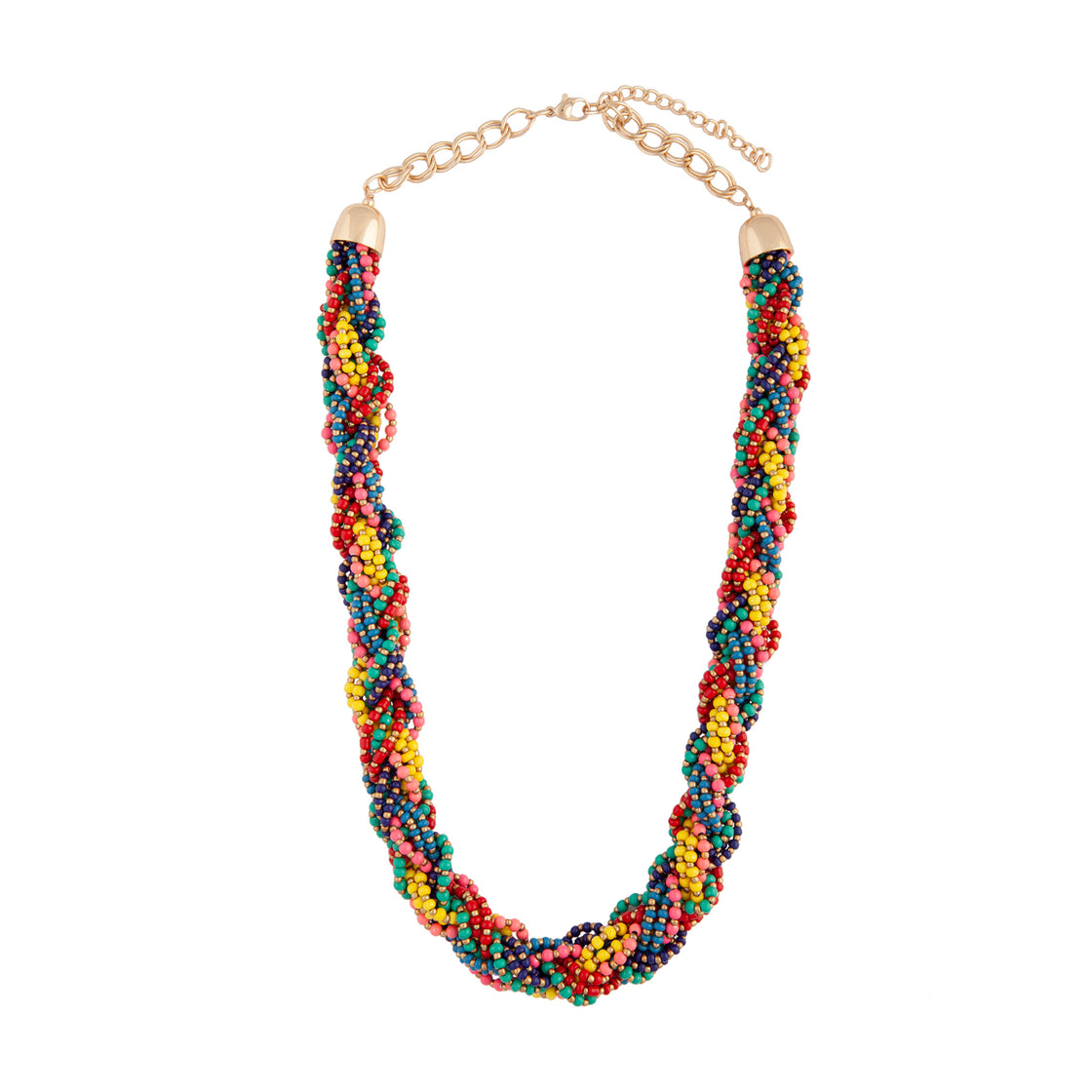 Rainbow Seed Bead Plait Necklace
