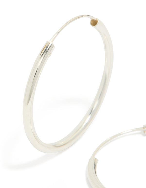 Sterling Silver Thick Hoop Earrings 30MM