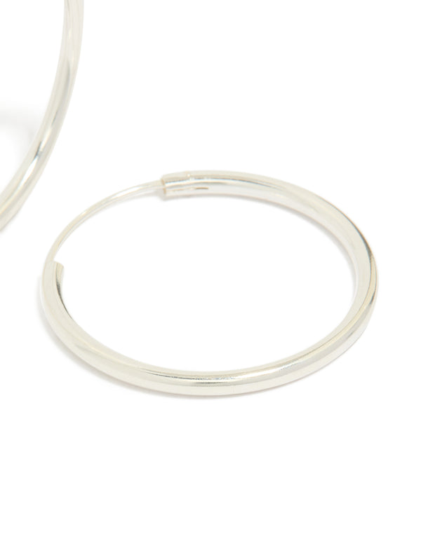 Sterling Silver Thick Hoop Earrings 30MM