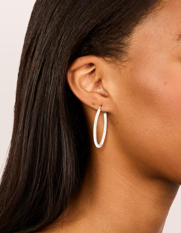 Sterling Silver Thick Hoop Earrings 30MM