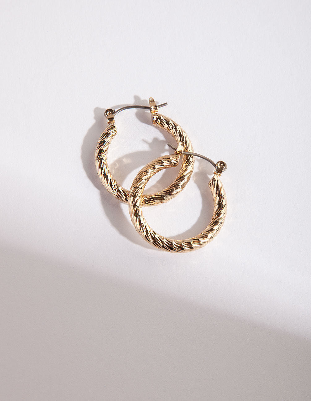 Gold Twist Hoop Earring