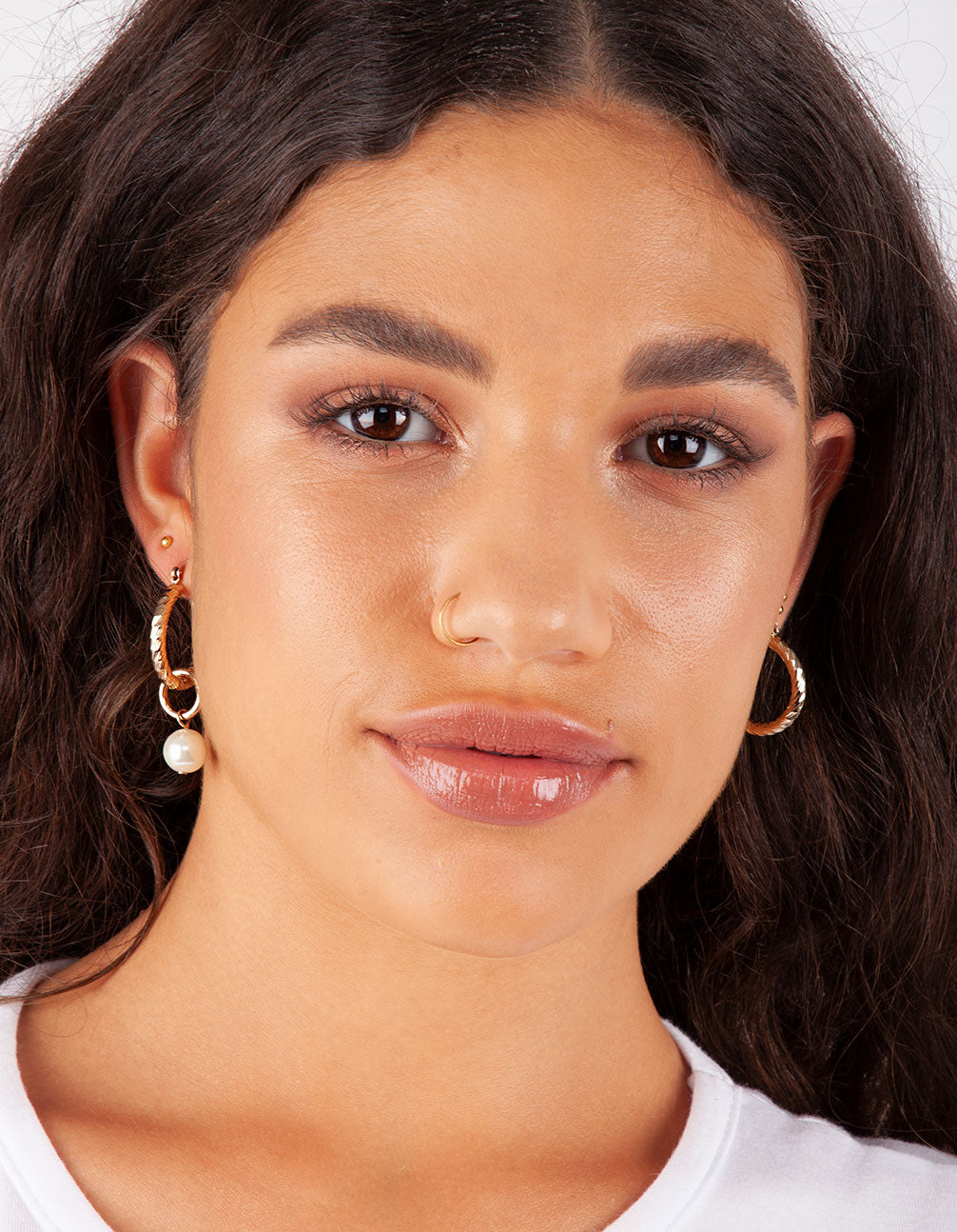 Gold Twist Hoop Earring