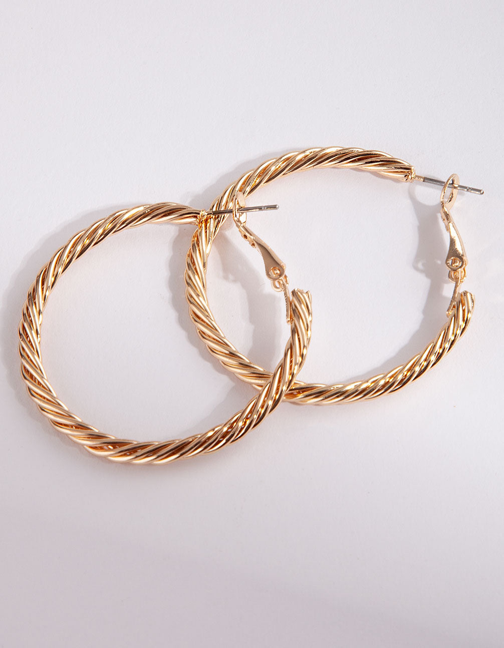 Gold Twist 40mm Hoop Earring
